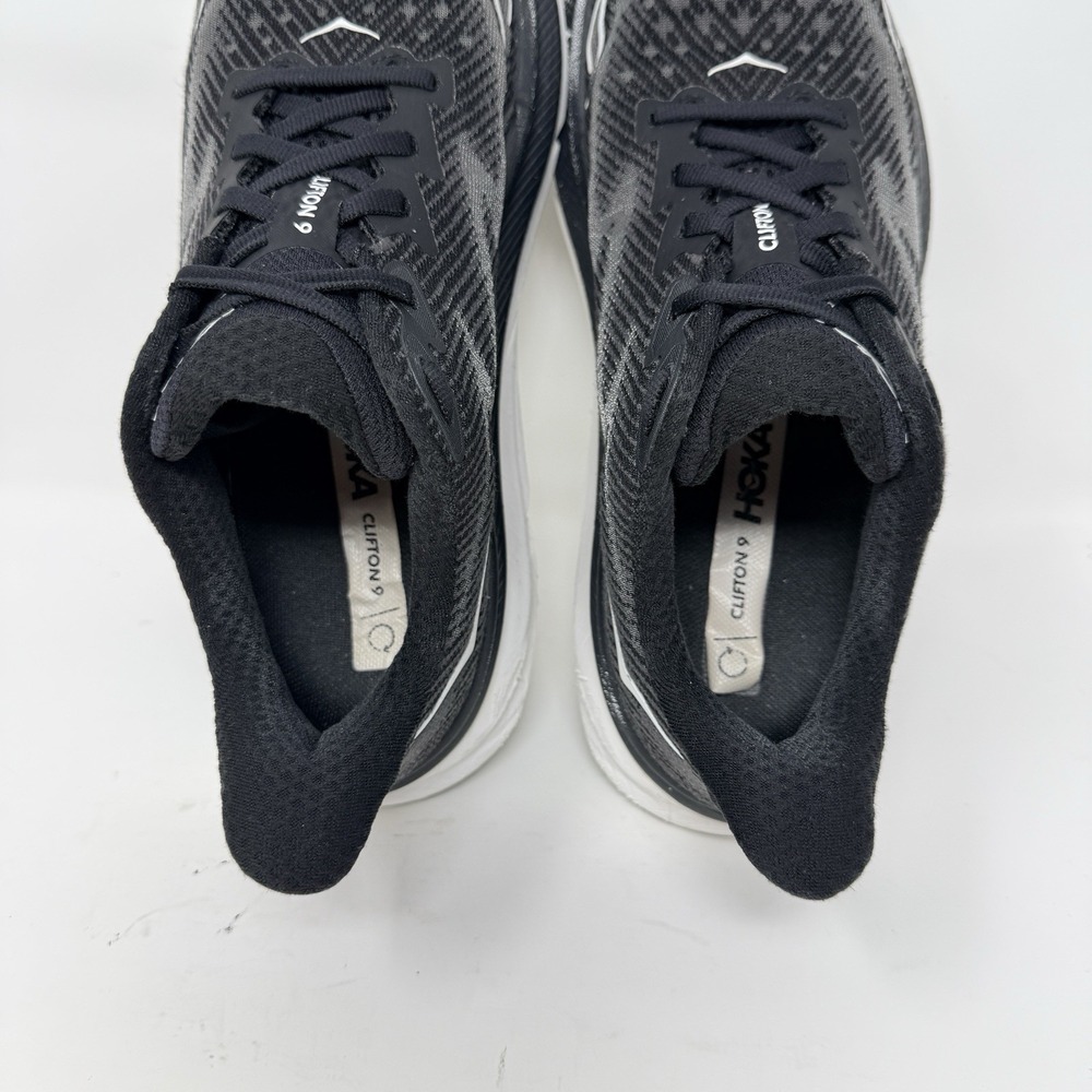 Hoka One One Womens Clifton 9 Size 7.5B Running Shoes 1127896 BWHT Black White - Picture 9 of 10